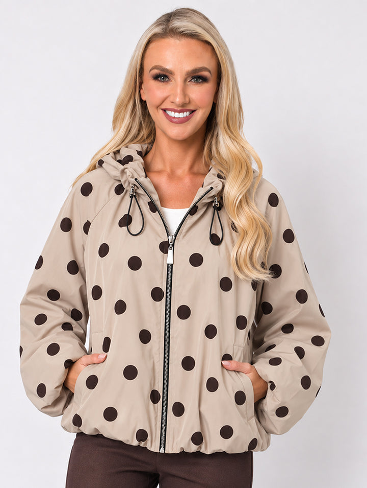 Polka Dot Jacket - Beige/Choc - One Size - 10-14
