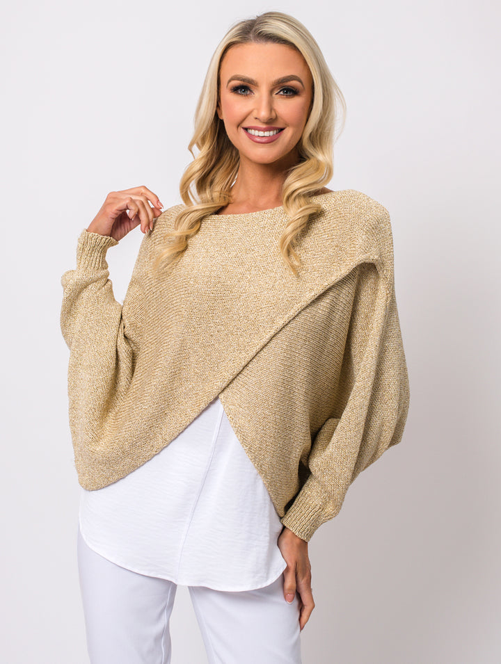 Cross Over Jumper - Gold (One Size 10-16)