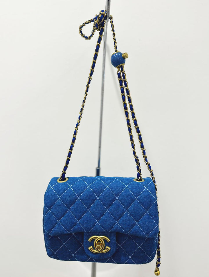 Denim Quilted Cross body Bag