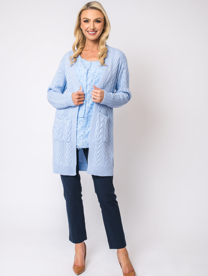 2 Pocket Cardigan - Light Blue