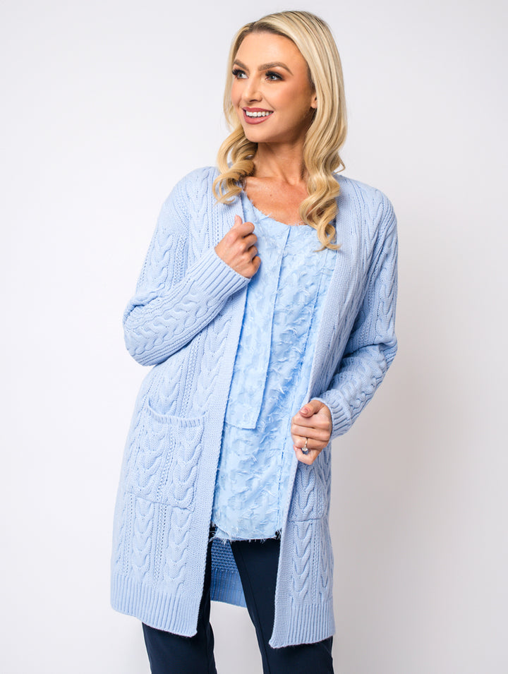 2 Pocket Cardigan - Light Blue