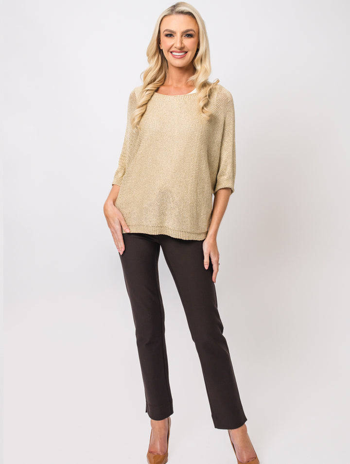 Lurex Daisy Top - Gold