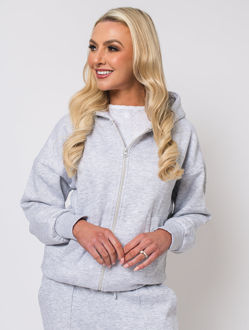 Zip Hoodie - Dove Grey