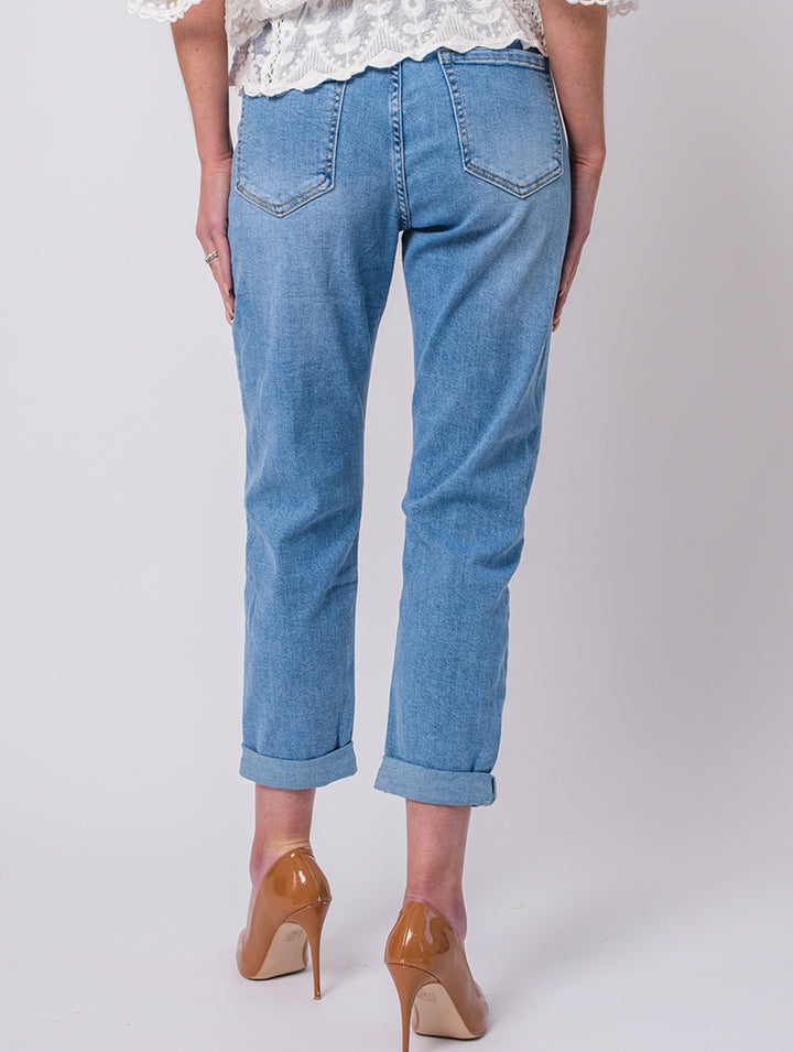 Belted Mom Jeans - Denim