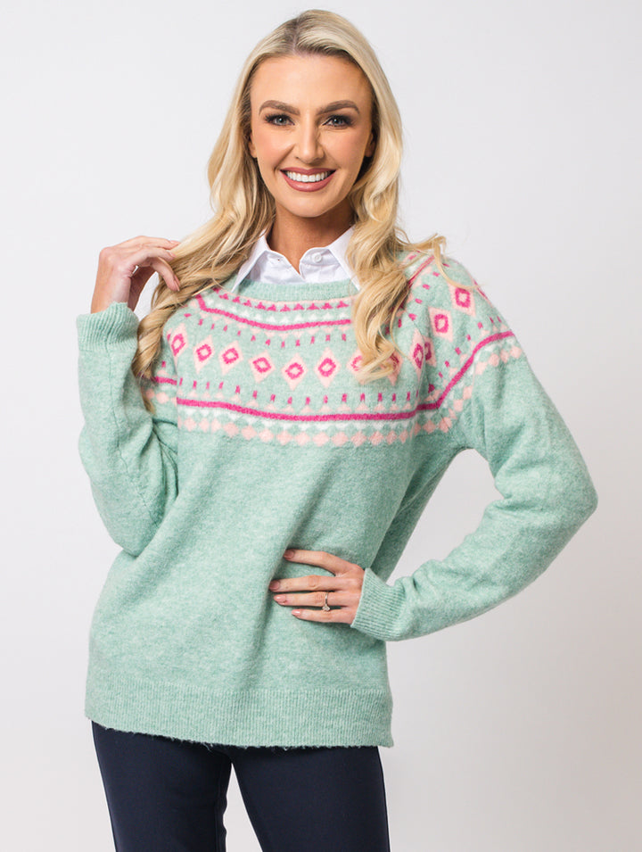 Diamond Knit - Sage Multi