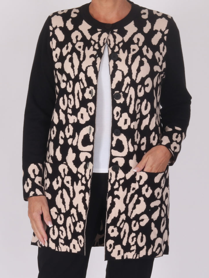 Luxury Cardigan - Black/Beige