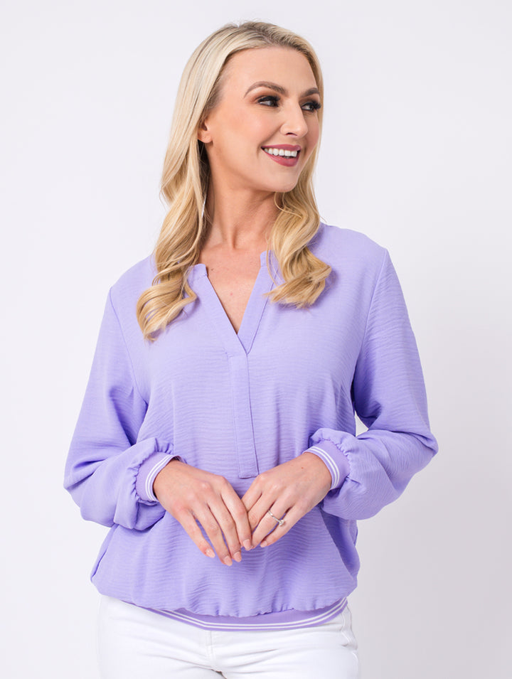 3/4 Sleeve Blouse - Lilac