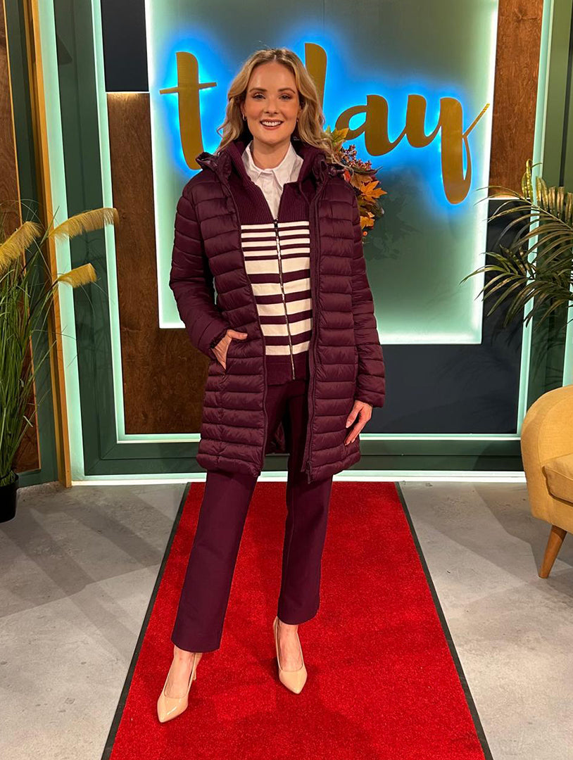 Stripe Zip Hoody - Mulberry Multi