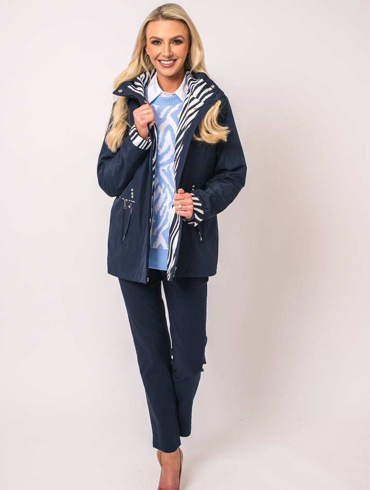 Detachable Hood Jacket - Navy