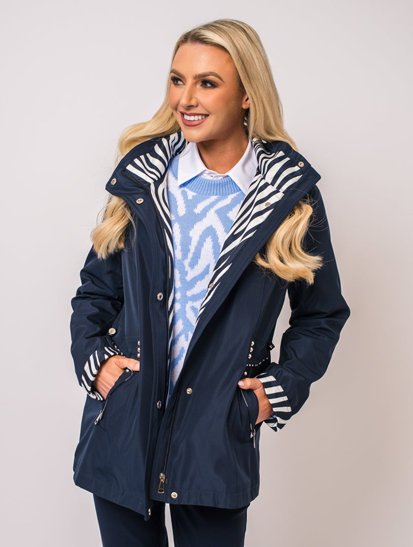 Detachable Hood Jacket - Navy