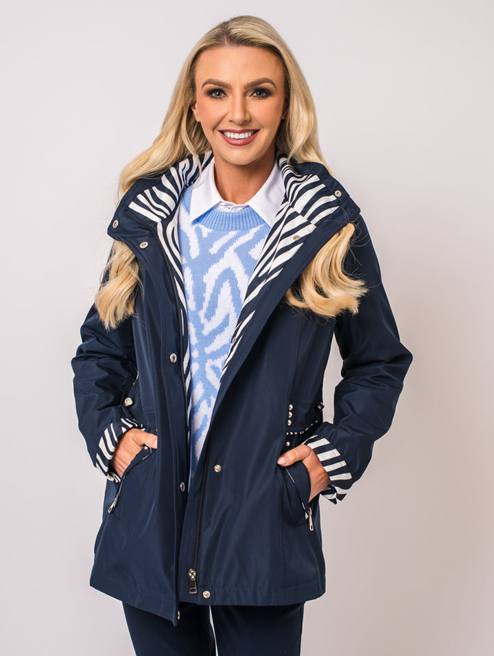 Detachable Hood Jacket - Navy