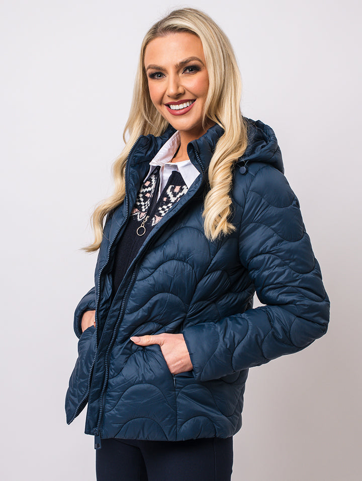 Padded Coat - Navy
