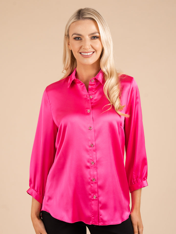 3/4 Sleeve Blouse - Cerise