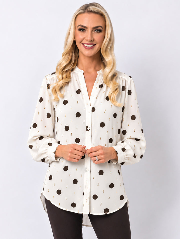 Polka Dot Blouse - Chocolate