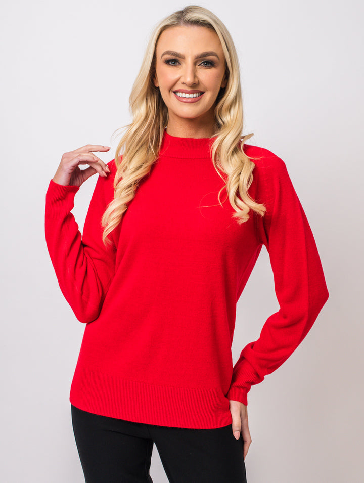 Turtle Neck Knit - Red