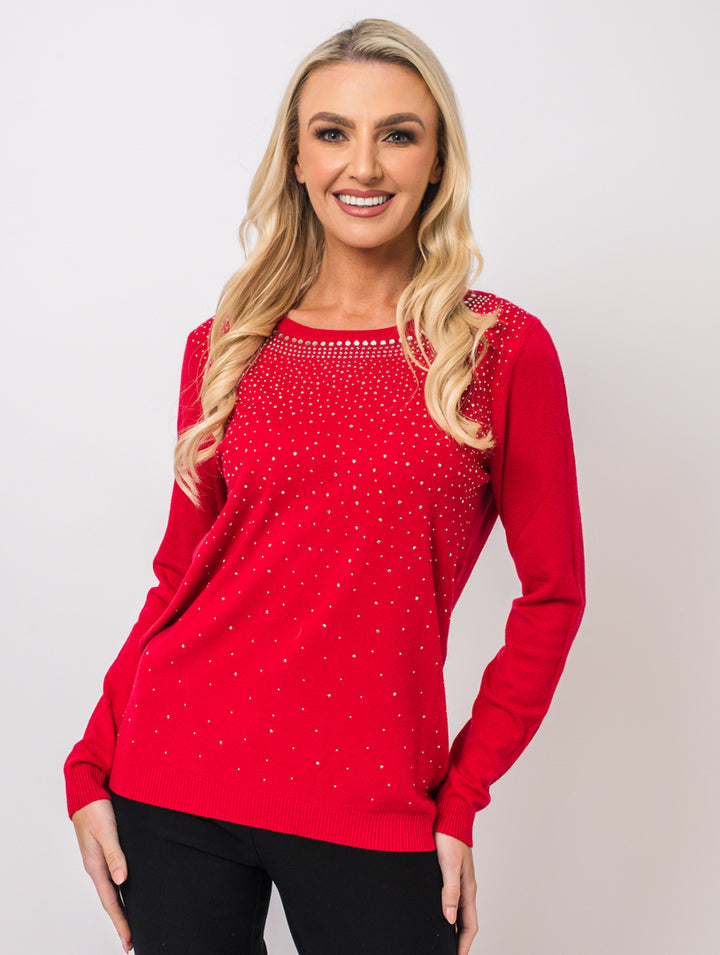 Diamonte Knit - Red