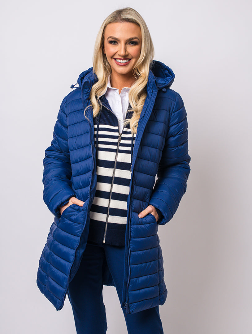 Luxury Hooded Coat - Royal