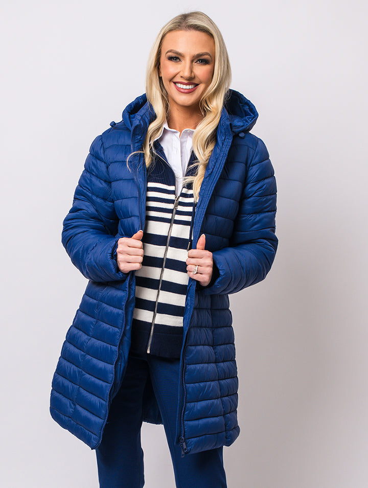 Luxury Hooded Coat - Royal