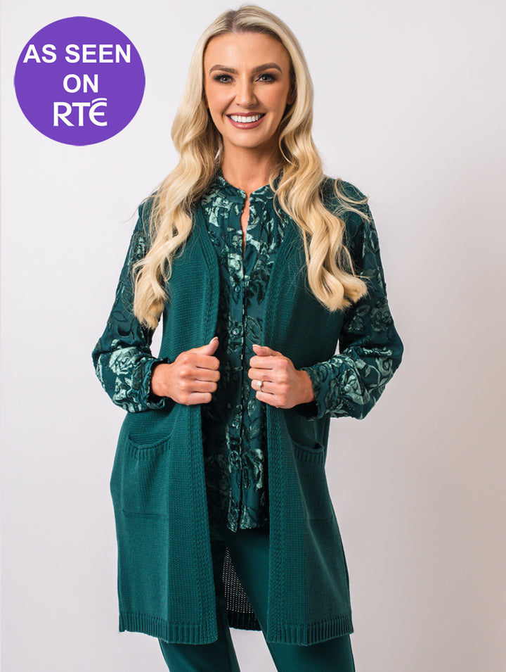 Sleeveless Cardigan - Teal