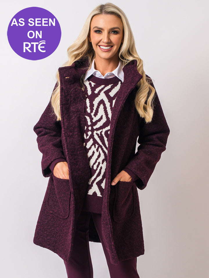Boucle Coat - Wine