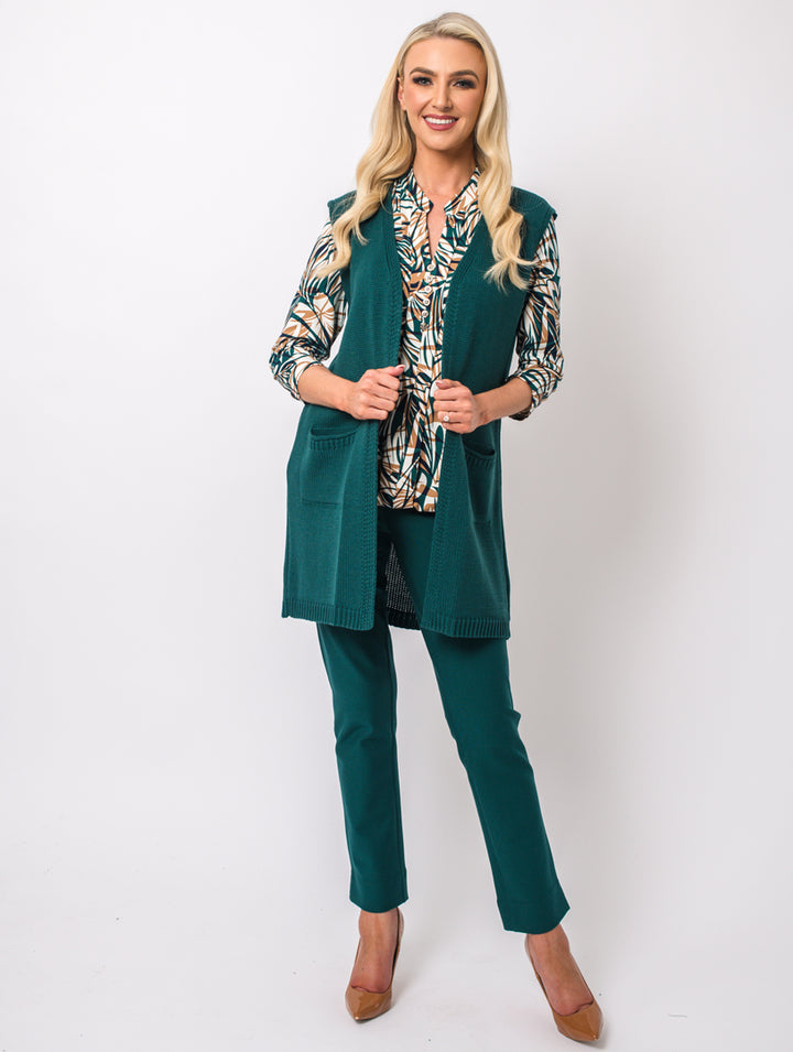 Sleeveless Cardigan - Teal
