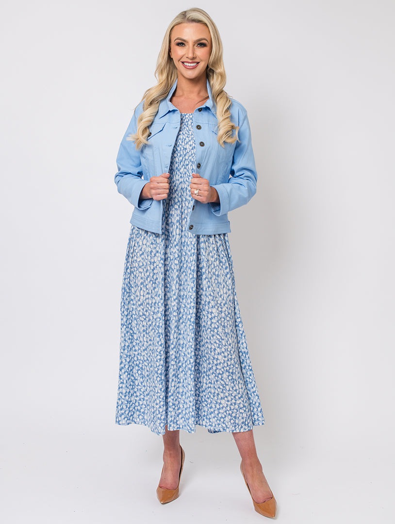 Spot Print Dress - Blue