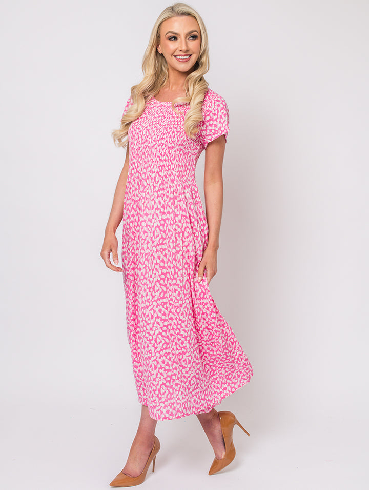 Spot Print Dress - Pink