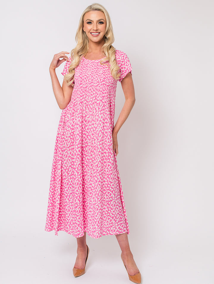 Spot Print Dress - Pink