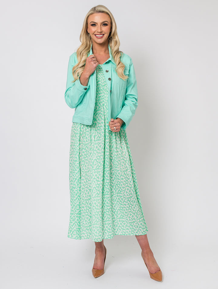 Spot Print Dress - Mint