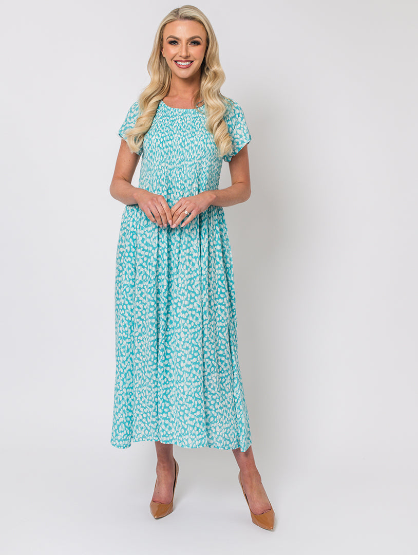 Spot Print Dress - Turq