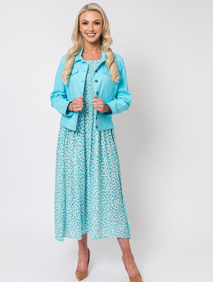 Spot Print Dress - Turq
