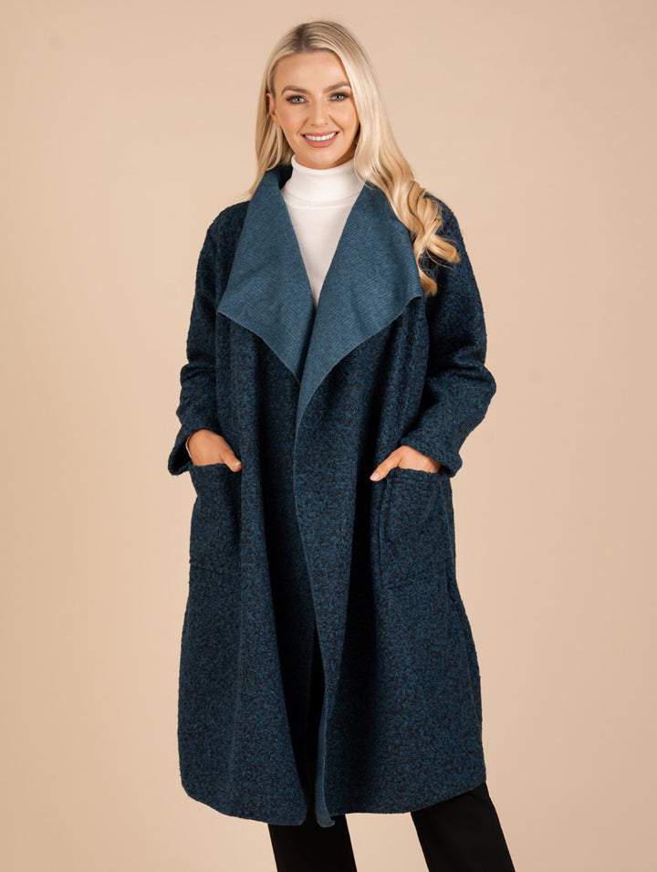 Long Wrap Coat - Dark Royal