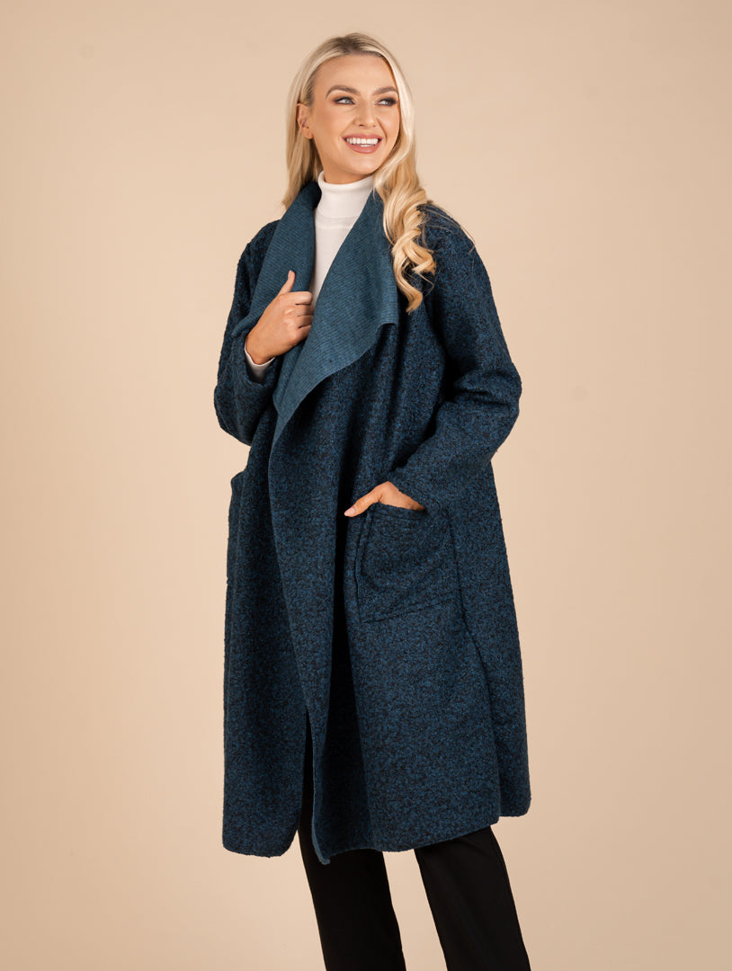 Long Wrap Coat - Dark Royal