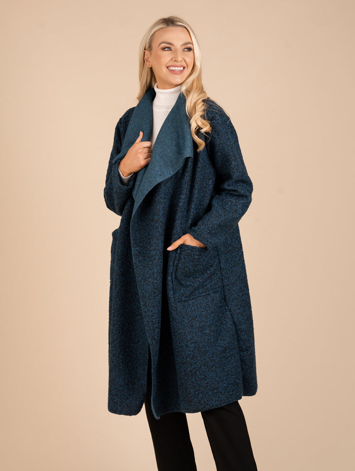 Long Wrap Coat - Dark Royal