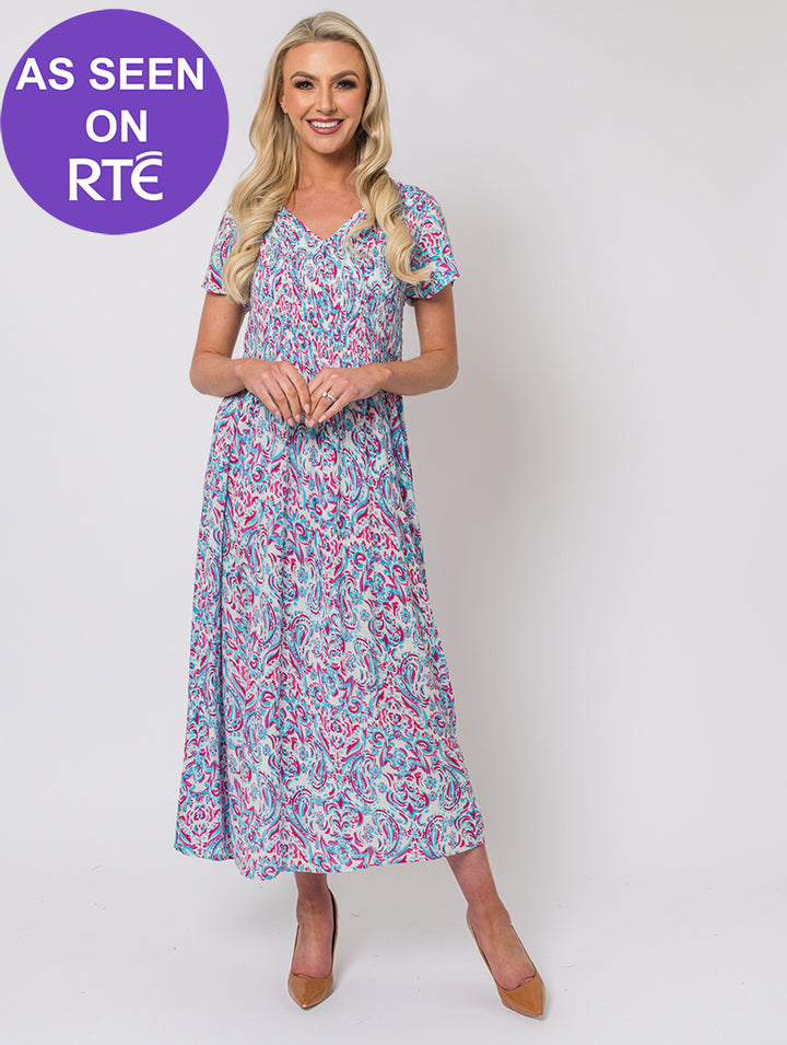 Print Dress - Turq
