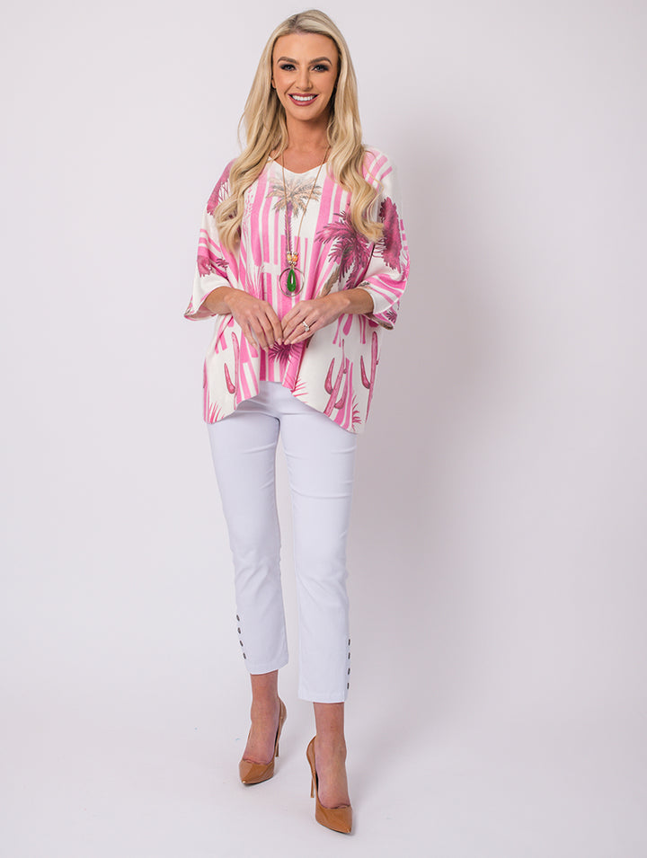 Palm Tree Top - Pink - One Size