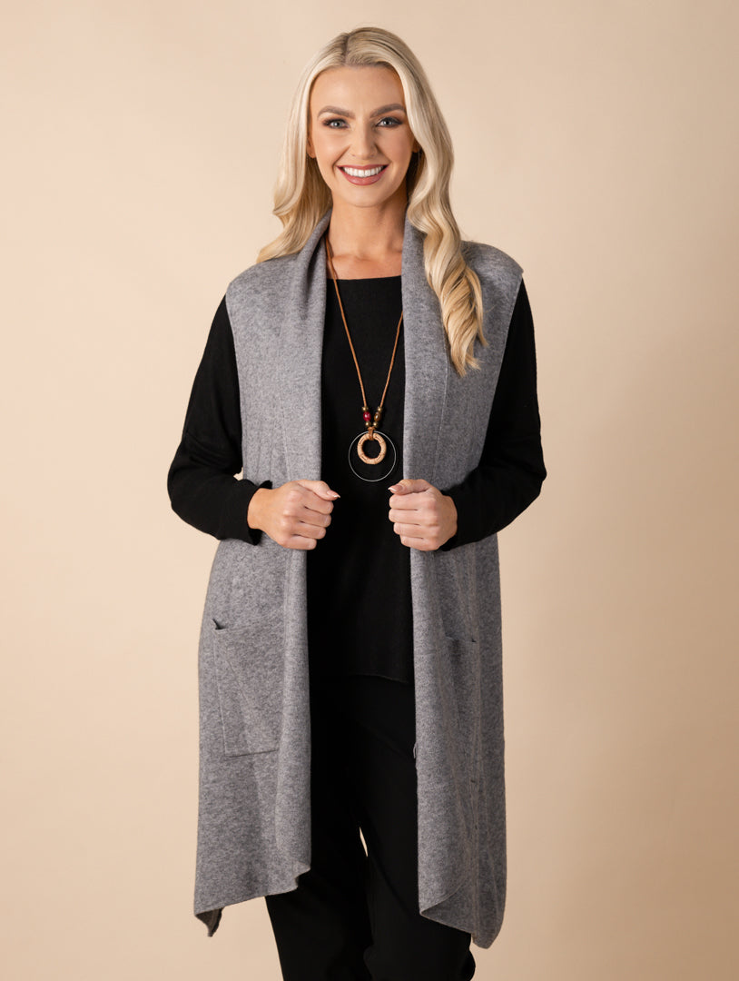 Longline Waistcoat - Grey