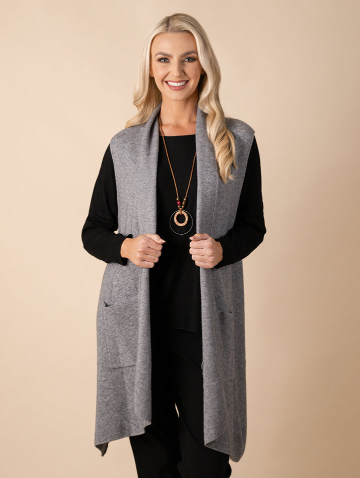 Longline Waistcoat - Grey