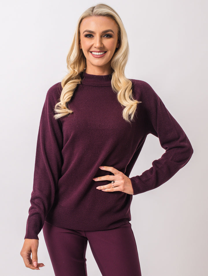 Turtle Neck Knit - Wine