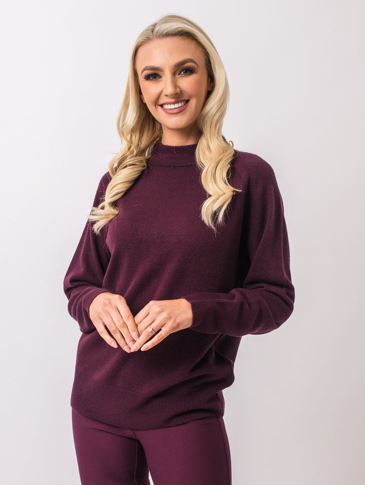 Turtle Neck Knit - Wine