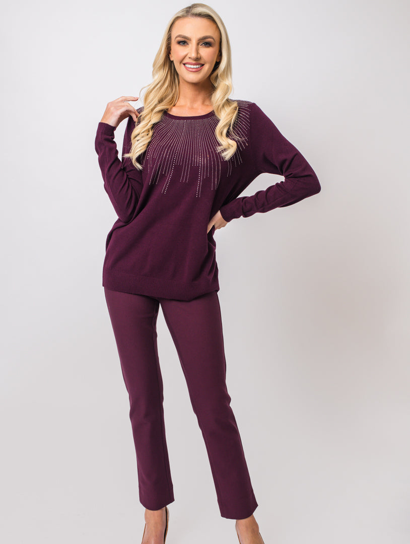 Diamonte Knit - Wine