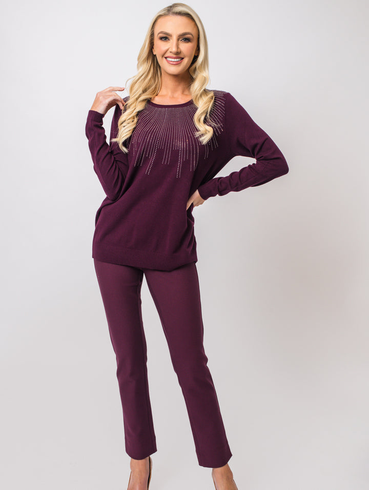 Diamonte Knit - Wine