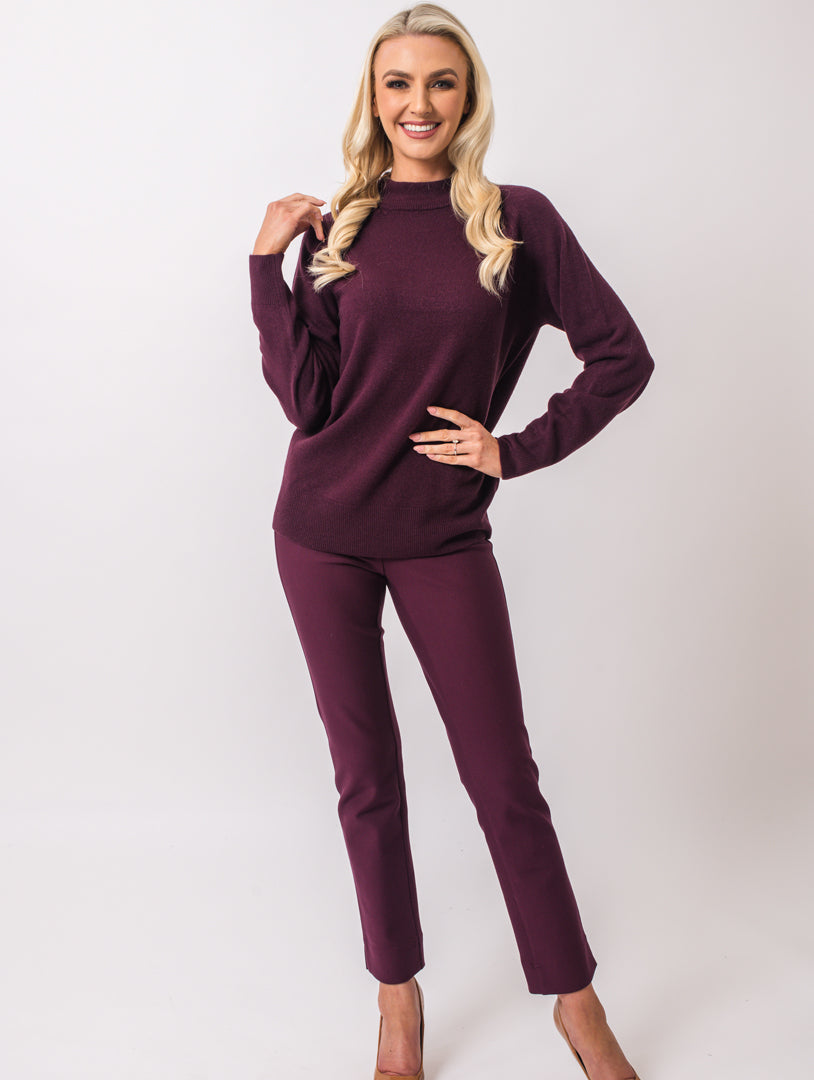 Turtle Neck Knit - Wine