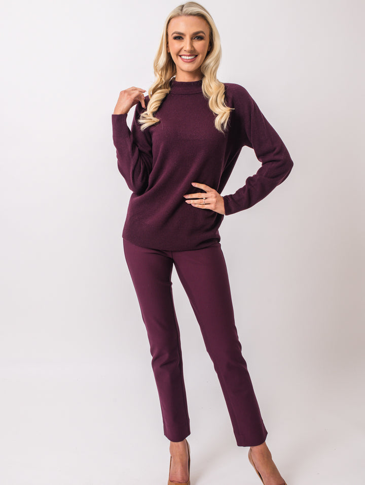 Turtle Neck Knit - Wine