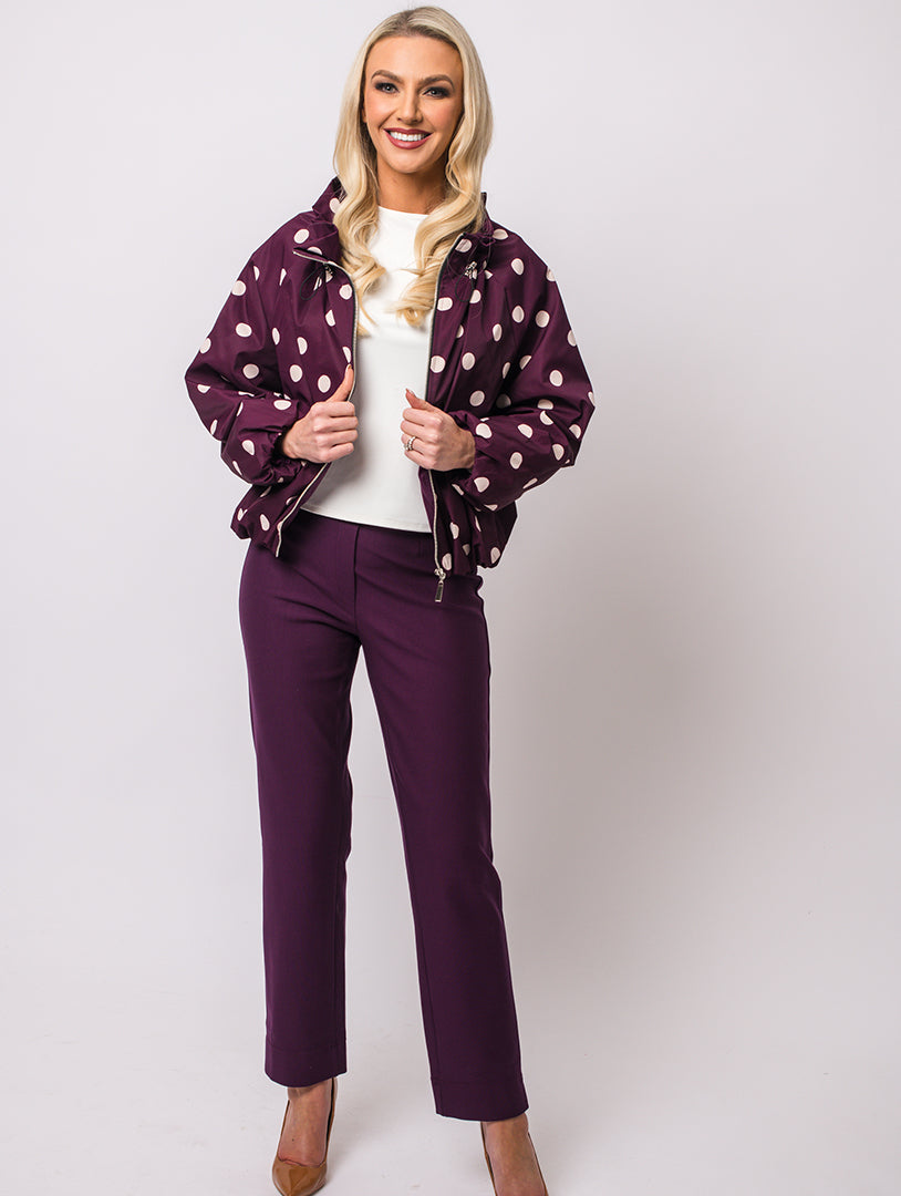 Polka Dot Jacket - Dark Wine - One Size - 10-14