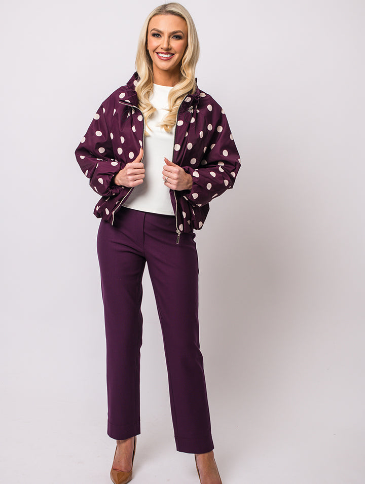 Polka Dot Jacket - Dark Wine - One Size - 10-14