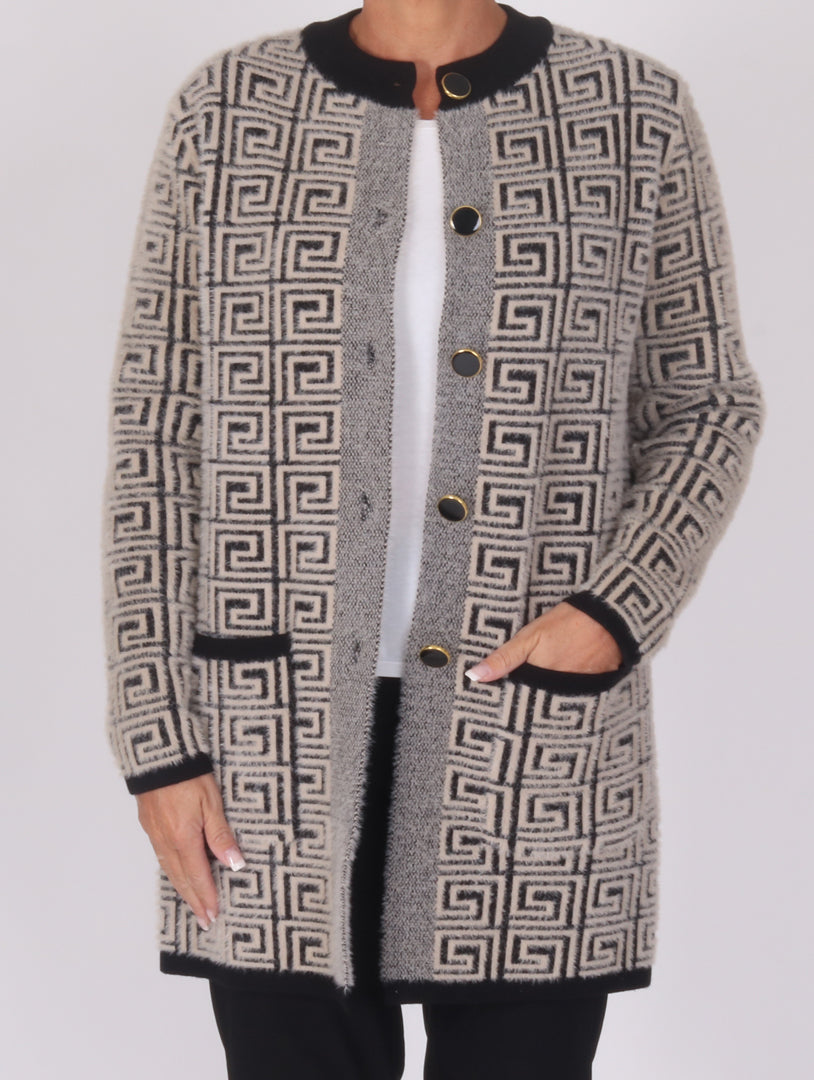 Luxury Cardigan - Black/Beige