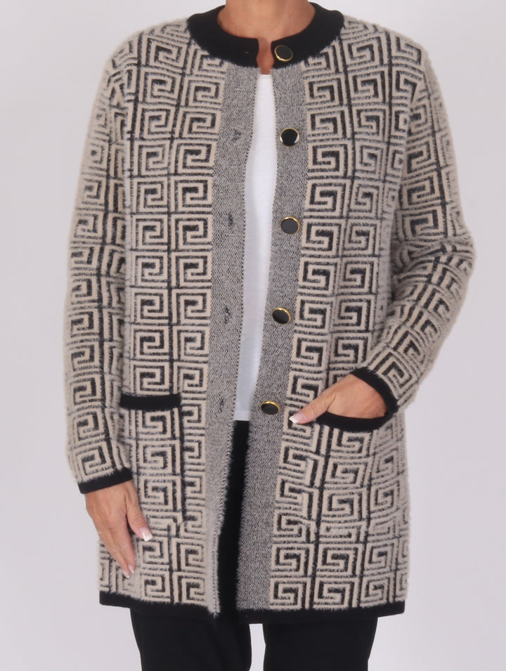 Luxury Cardigan - Black/Beige
