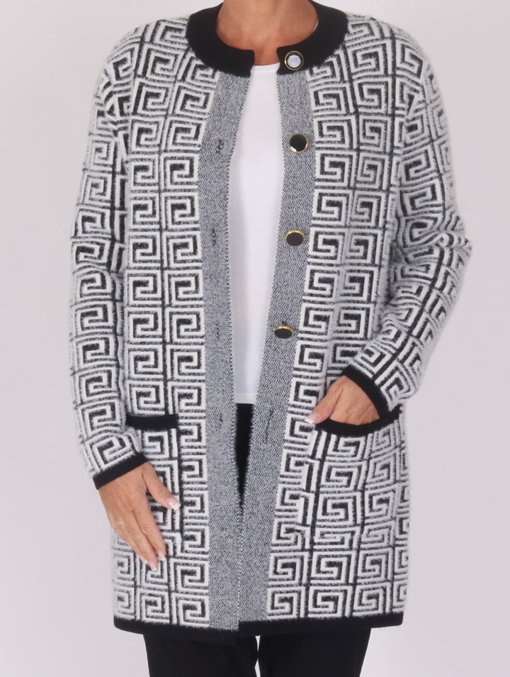 Luxury Cardigan - Black/Ivory