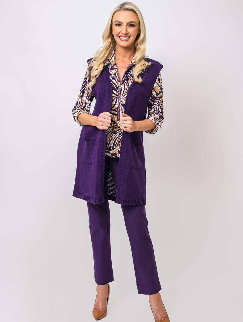 Diamonte Zip Top - Purple